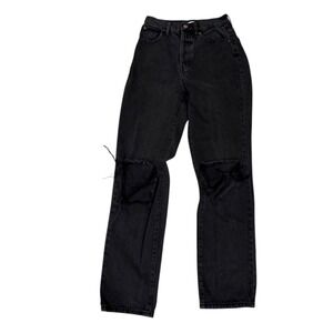 Pacsun Ripped Knee Black‎ Denim Dad Jeans Distressed Grunge Streetwear Style 25